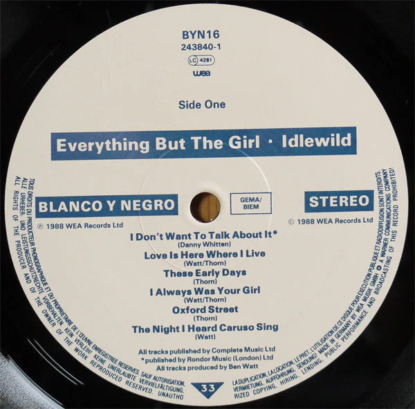 Everything But The Girl - Idlewild (LP, Album) - Image 3