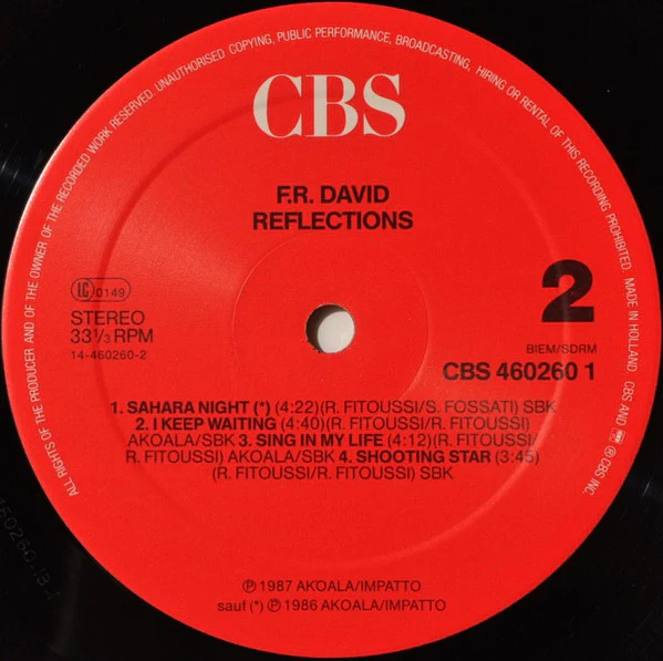 F.R. David - Reflections (LP, Album) - Image 4