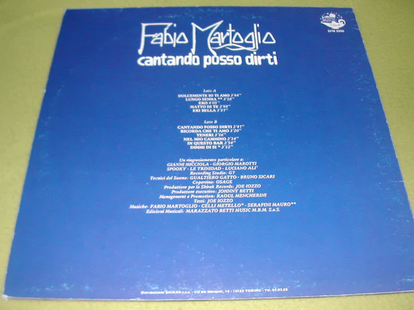 Fabio Martoglio - Cantando Posso Dirti (LP) - Image 2