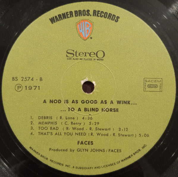Faces - A Nod's As Good As A Wink...To A Blind Horse (LP, Album) - Image 4