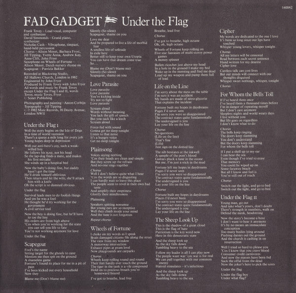 Fad Gadget - Under The Flag (LP, Album) - Image 4