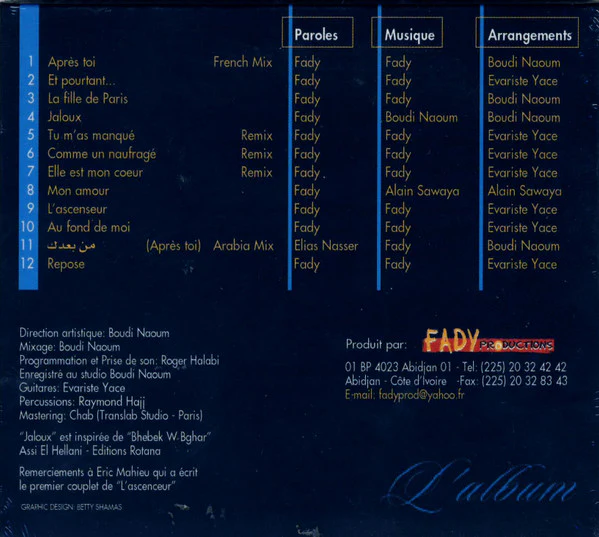 Fady = فادي* - L'album (CD, Album) - Image 2