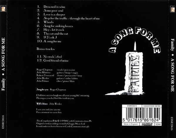 Family (6) - A Song For Me (CD, Album, RE, RM) - Image 2