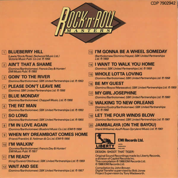 Fats Domino - The Best Of Fats Domino (CD, Comp, Mono) - Image 2