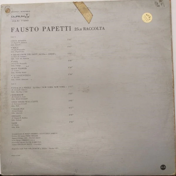 Fausto Papetti - 25ª  Raccolta (LP, Album, Gat) - Image 2
