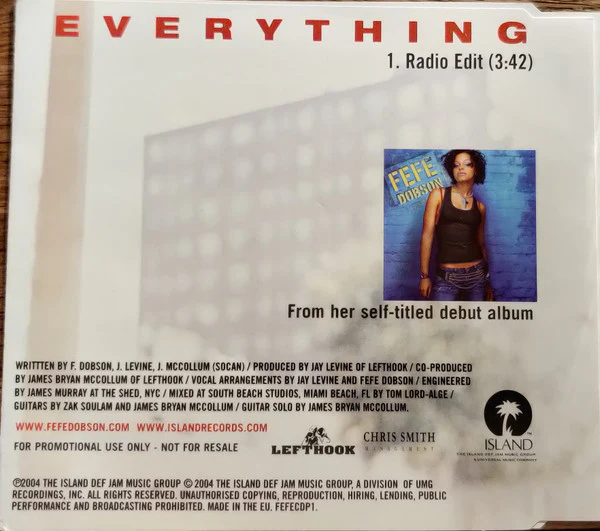 Fefe Dobson - Everything (CD, Single, Promo) - Image 2