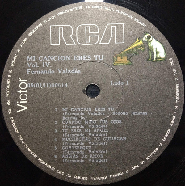 Fernando Valadés - Mi Canción Eres Tú Vol. IV (LP, Comp) - Image 3