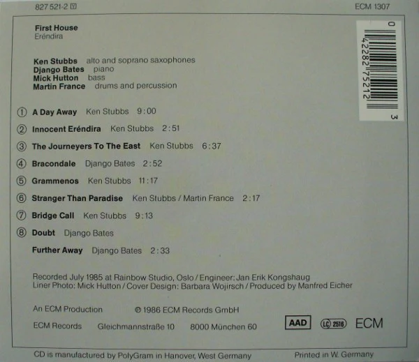 First House - Eréndira (CD, Album) - Image 2