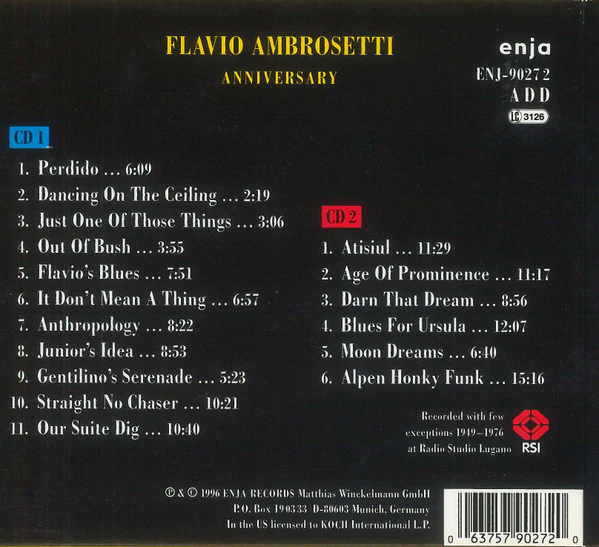 Flavio Ambrosetti - Anniversary (2xCD, Comp) - Image 2