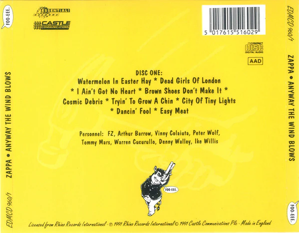 Frank Zappa - Anyway The Wind Blows - Disc One (CD, Album) - Image 2
