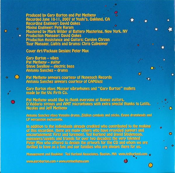 Gary Burton, Pat Metheny, Steve Swallow, Antonio Sanchez - Quartet Live (CD, Album) - Image 5