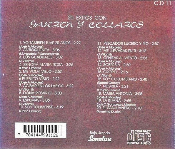 Garzón Y Collazos - 20 Éxitos Con Garzon Y Collazos (CD, Comp) - Image 2