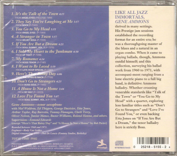 Gene Ammons - Gentle Jug, Volume 2 (CD, Comp, RM) - Image 2