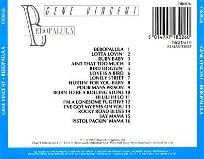 Gene Vincent - Bebopalula (CD, Comp) - Image 2