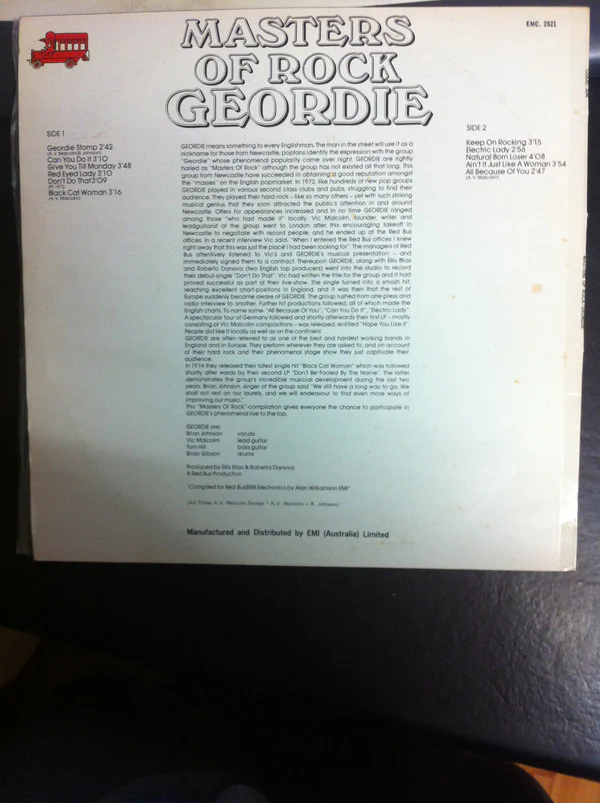Geordie - Masters Of Rock (LP, Comp) - Image 2