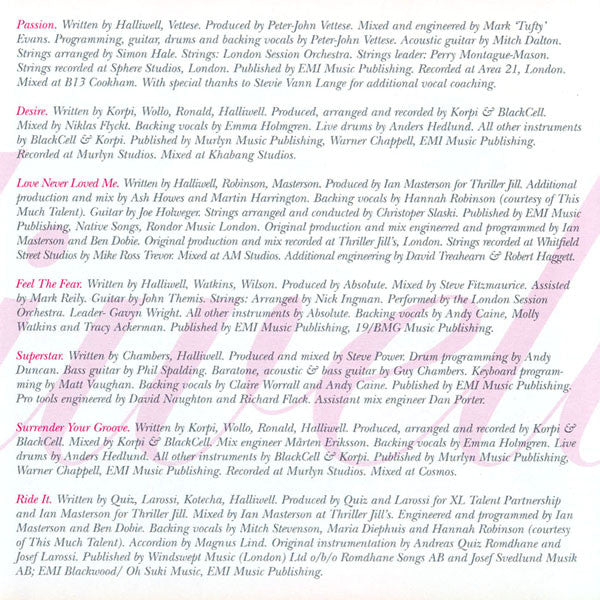 Geri Halliwell - Passion (CD, Album, Copy Prot.) - Image 4
