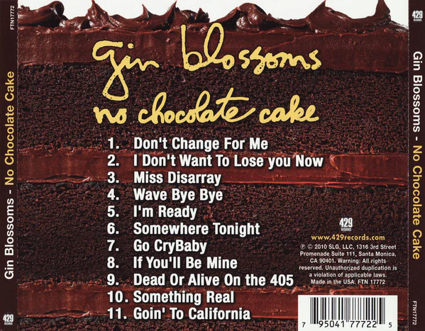 Gin Blossoms - No Chocolate Cake (CD, Album) - Image 2