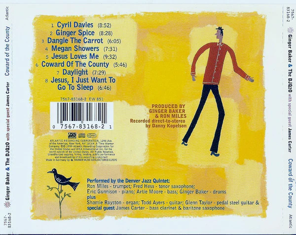 Ginger Baker And The DJQ2O* With Special Guest James Carter (3) - Coward Of The County (CD, Album) - Image 2