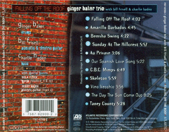 Ginger Baker Trio With Bill Frisell & Charlie Haden - Falling Off The Roof (HDCD, Album) - Image 2