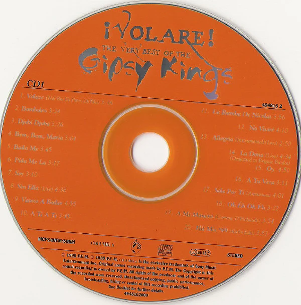 Gipsy Kings - ¡Volare! (The Very Best Of The Gipsy Kings) (2xCD, Comp) - Image 5