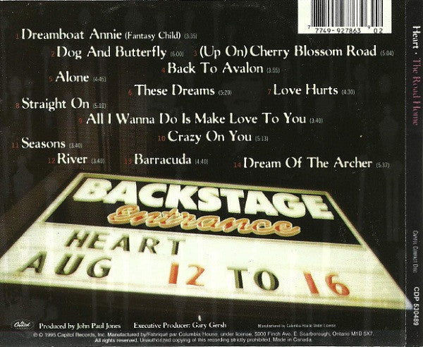 Heart - The Road Home (CD, Album, Club) - Image 3