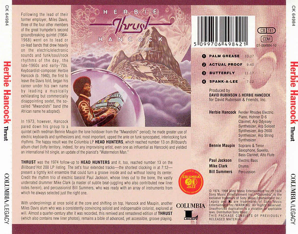 Herbie Hancock - Thrust (CD, Album, RE, RM) - Image 2