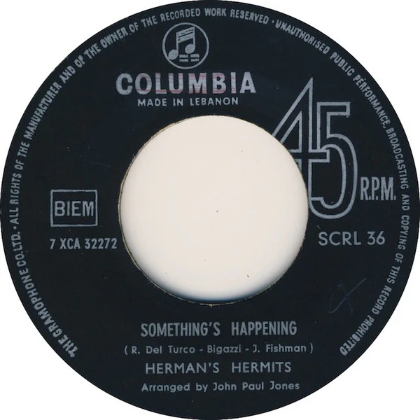 Herman's Hermits - Something's Happening (7", Single)