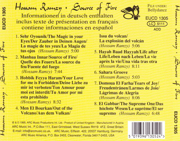 Hossam Ramzy - Source Of Fire (CD, Album, RP) - Image 2