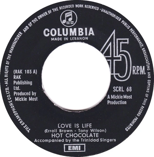 Hot Chocolate - Love Is Life (7", Single)