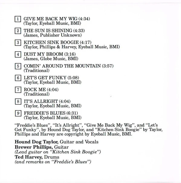 Hound Dog Taylor & The House Rockers - Beware Of The Dog! (CD, Album, RE) - Image 5