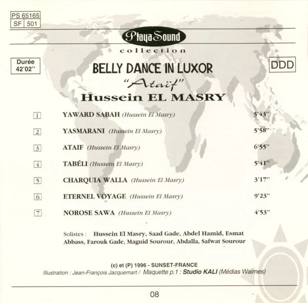 Hussein El Masry - Belly Dance In Luxor “Ataïf” (CD, Album) - Image 4