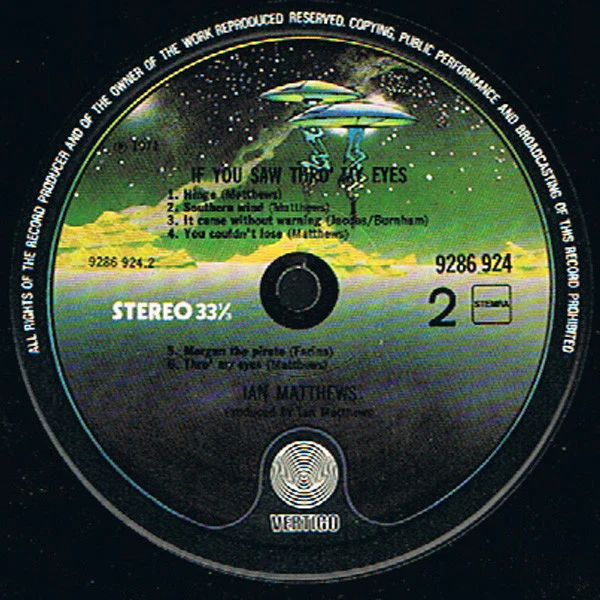 Ian Matthews* - If You Saw Thro' My Eyes (LP, Album, RE) - Image 3