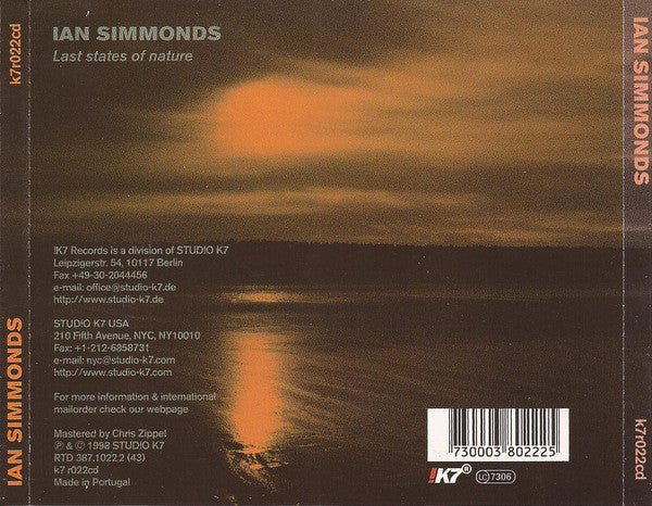 Ian Simmonds - Last States Of Nature (CD, Album) - Image 2
