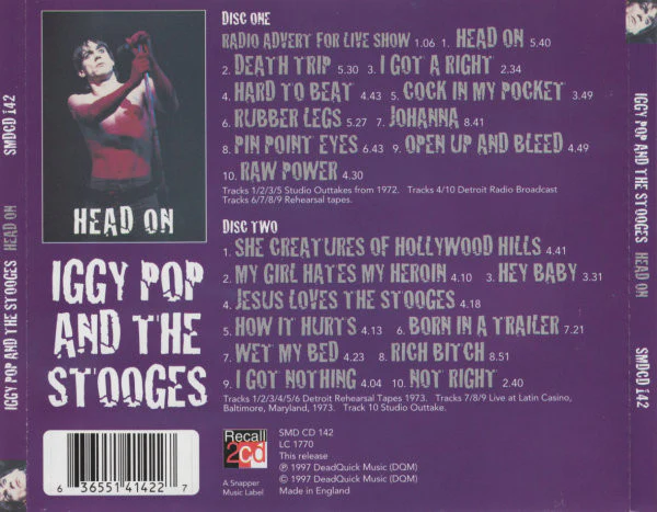 Iggy Pop And The Stooges* - Head On (2xCD, Comp) - Image 2