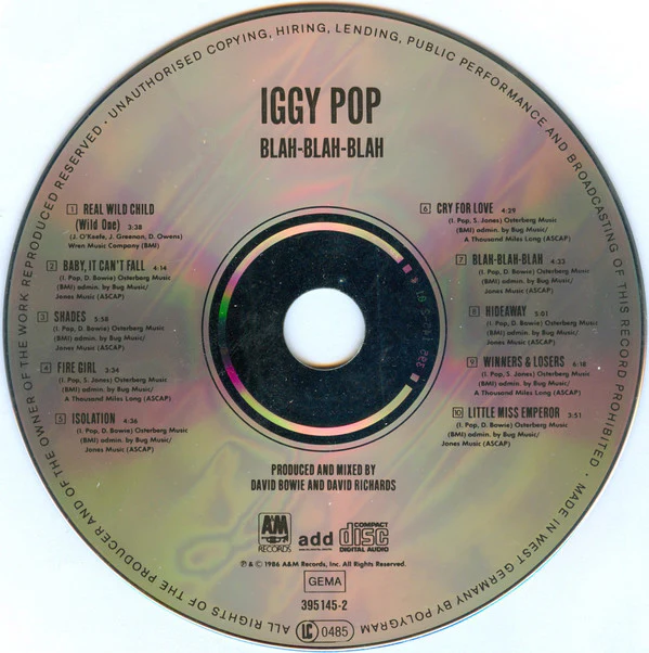 Iggy Pop - Blah-Blah-Blah (CD, Album) - Image 3