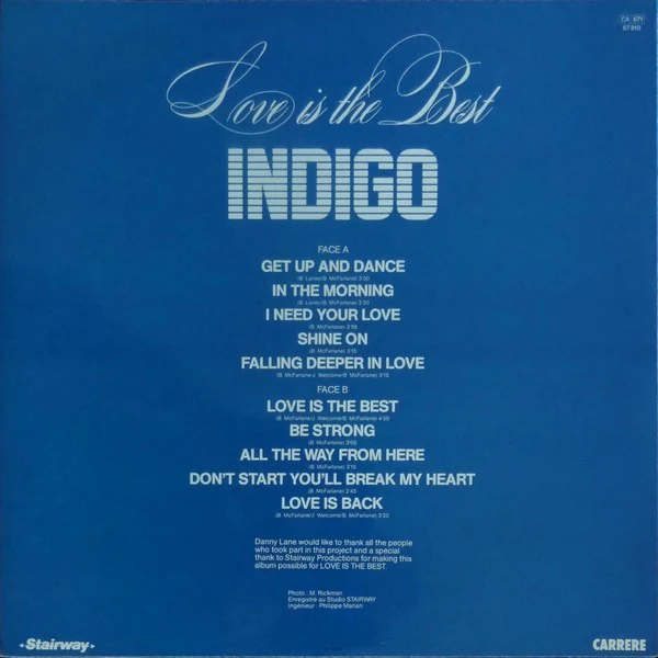 Indigo - Love Is The Best (LP, Album) - Image 2