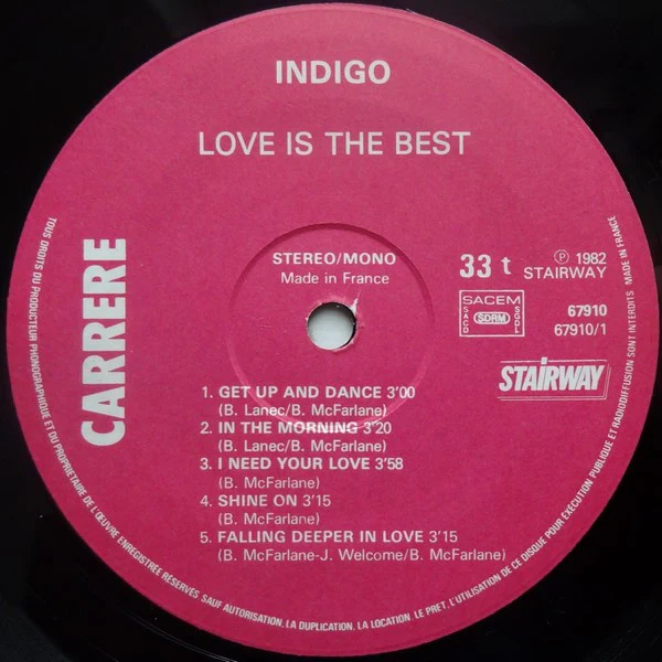 Indigo - Love Is The Best (LP, Album) - Image 3