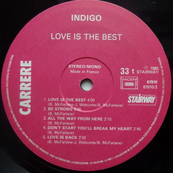 Indigo - Love Is The Best (LP, Album) - Image 4