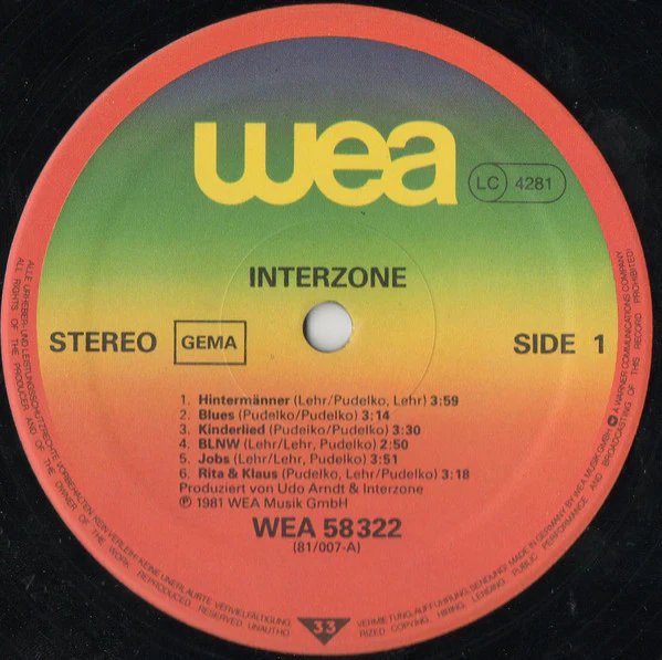 Interzone (2) - Interzone (LP, Album) - Image 3