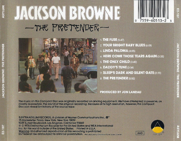 Jackson Browne - The Pretender (CD, Album, Club, RE) - Image 2