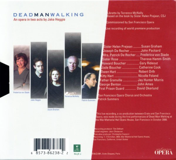 Jake Heggie , Libretto By Terrence McNally (2) - Susan Graham (2), Frederica von Stade, John Packard (2), San Francisco Opera Chorus And Orchestra*, Patrick Summers - Dead Man Walking (2xCD) - Image 2