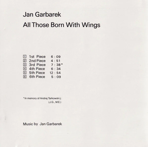 Jan Garbarek - All Those Born With Wings (CD, Album) - Image 4