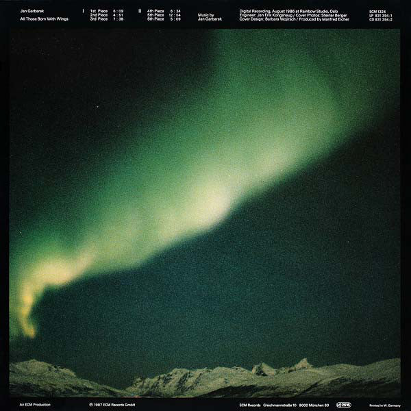 Jan Garbarek - All Those Born With Wings (LP, Album) - Image 2