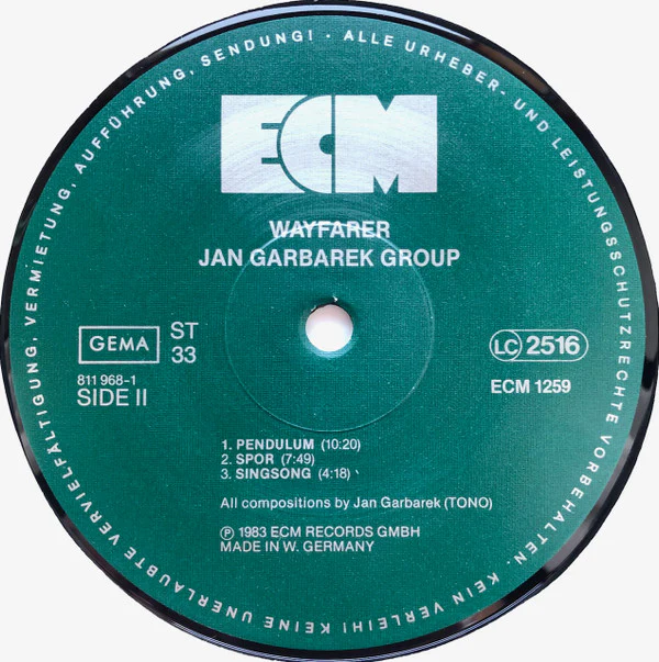 Jan Garbarek Group - Wayfarer (LP, Album) - Image 4