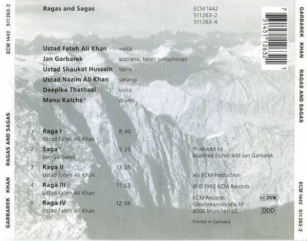 Jan Garbarek / Ustad Fateh Ali Khan & Musicians From Pakistan - Ragas And Sagas (CD, Album) - Image 3