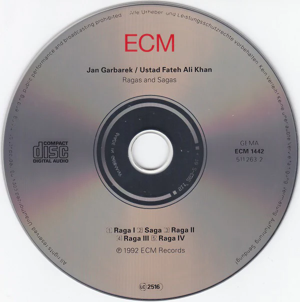 Jan Garbarek / Ustad Fateh Ali Khan & Musicians From Pakistan - Ragas And Sagas (CD, Album) - Image 4