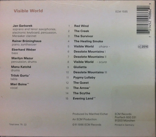 Jan Garbarek - Visible World (CD, Album) - Image 2