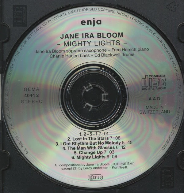 Jane Ira Bloom - Mighty Lights (CD, Album, RE) - Image 3