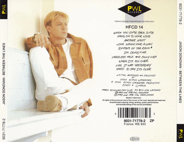 Jason Donovan - Between The Lines (CD, Album) - Image 3