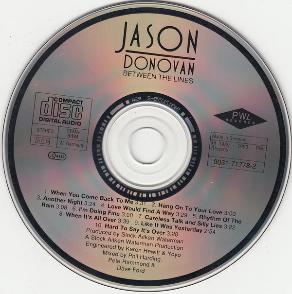 Jason Donovan - Between The Lines (CD, Album) - Image 4